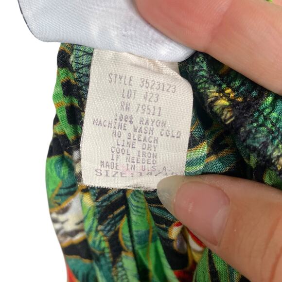 World Wildlife Federation WWF Vtg Tropical Bird Print Culotte Shorts SZ 14/16 - Picture 7 of 7